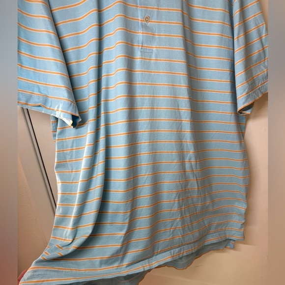 Peter Millar Men’s Blue Orange Striped 100% Cotton Short Sleeves Polo Shirt L - Picture 5 of 12